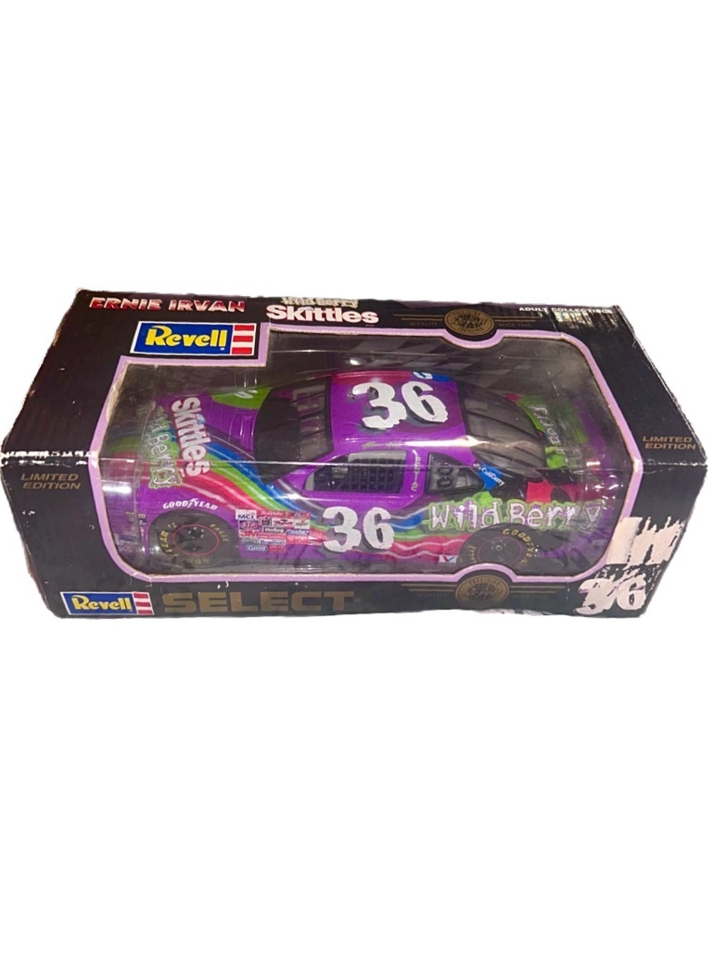 1998 Ernie Irvan Wild Berry Skittles Race Car #36 Pontiac Grand Prix Collectible